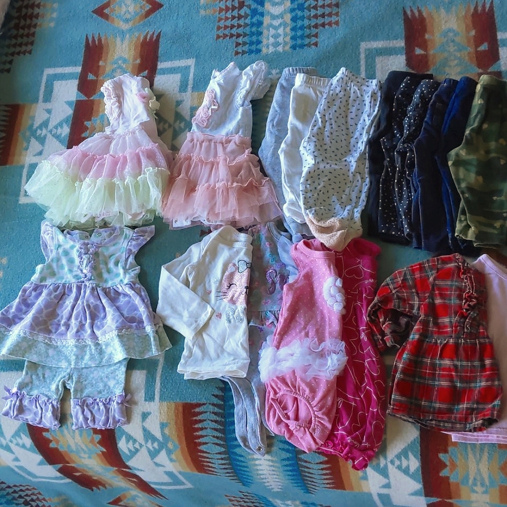 3-6 months girl dresses shirts and pants